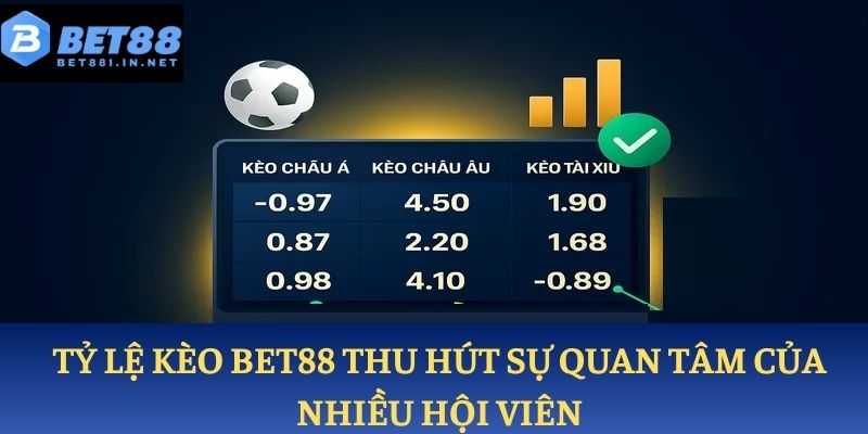 Tỷ lệ kèo BET88 thu hút sự quan tâm của nhiều hội viên
